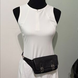 Coach Black Signature Canvas Crossbody Belt Bag